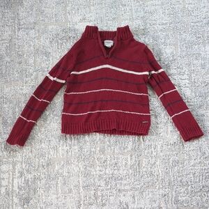 Tahari Maroon Striped Turtleneck Sweater Size 4T